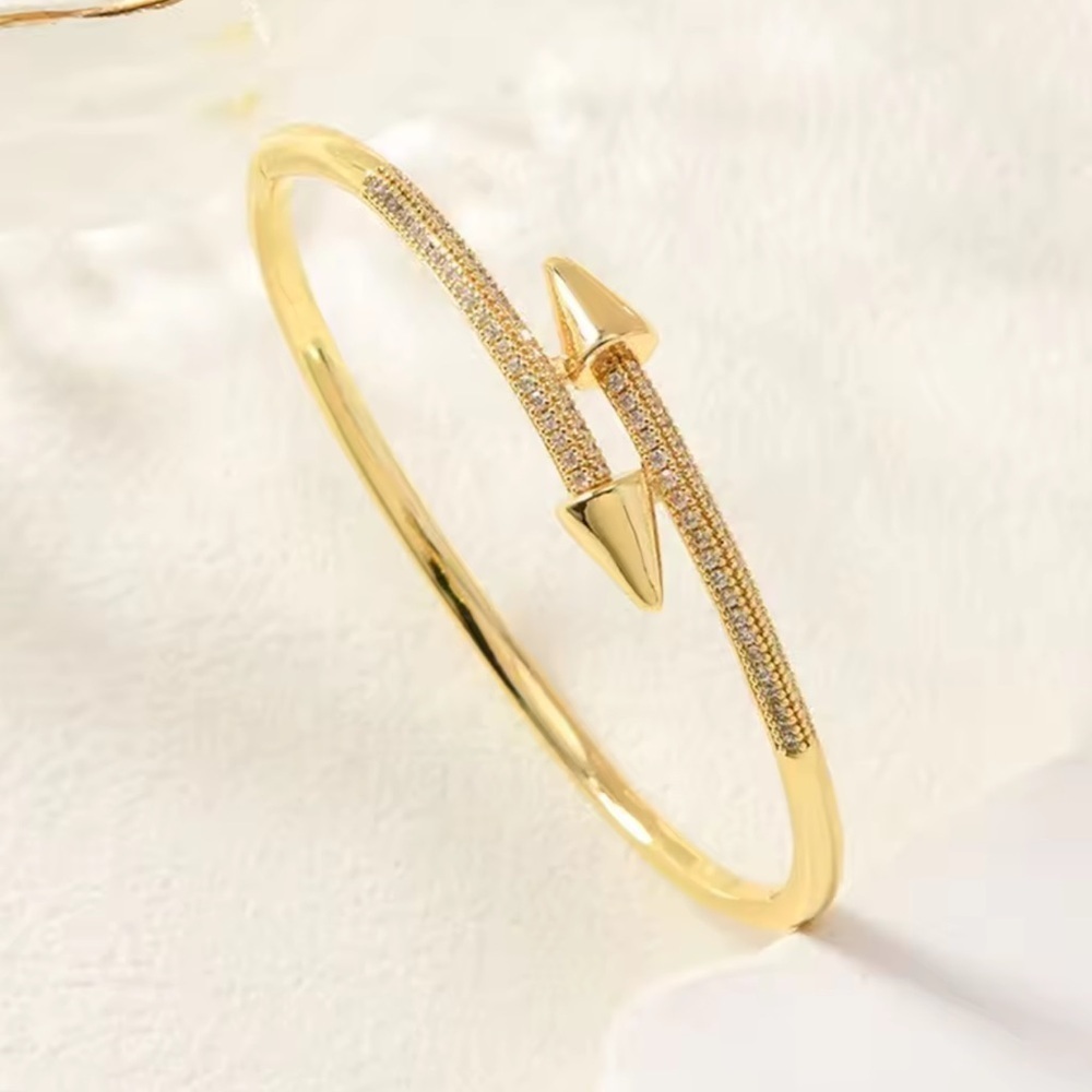 Gold Arrow Bangle Crystal Bracelet